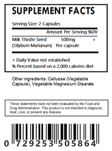 Load image into Gallery viewer, Milk Thistle Seed Powder Capsules - 500mg Each - Silybum Marianum