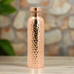34oz Pure Copper Water Bottle Handmade Hammered Finish - Ayurvedic Health Personal Health Shop