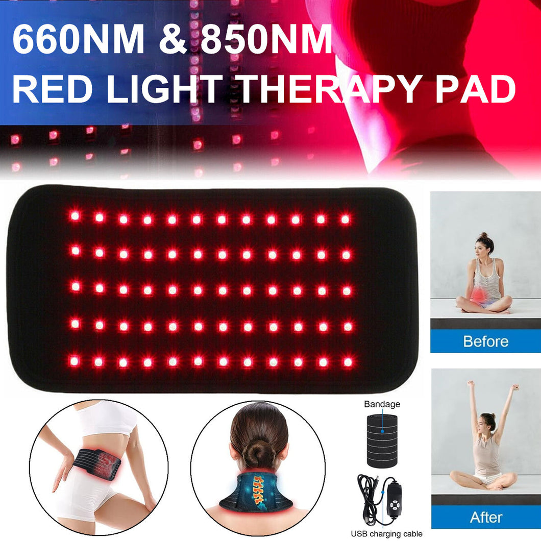 30W 660nm 850nm Near Infrared Red Light Therapy Waist Wrap Pad Belt Pain Relief - Personal Health Shop