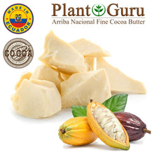 Load image into Gallery viewer, 100% raw unrefined cocoa butter in glass jar, organic skincare and food grade