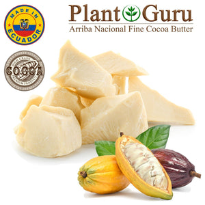 100% raw unrefined cocoa butter in glass jar, organic skincare and food grade