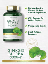 Load image into Gallery viewer, Ginkgo Biloba 6000mg | 200 Capsules |Brain Superfood