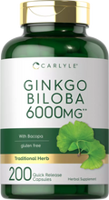 Load image into Gallery viewer, Ginkgo Biloba 6000mg | 200 Capsules |Brain Superfood