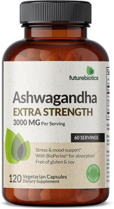 Ashwagandha Capsules Extra Strength 3000Mg - Stress Relief Formula, Natural Mood Support, Stress, Focus, and Energy Support Supplement, 120 Capsules