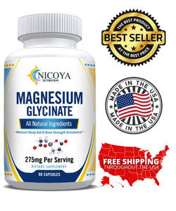 Magnesium Glycinate For Improved Sleep, Stress & Anxiety Relief (275MG) 
