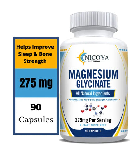 Magnesium Glycinate For Improved Sleep, Stress & Anxiety Relief (275MG) 
