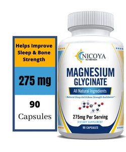 Magnesium Glycinate For Improved Sleep, Stress & Anxiety Relief (275MG) 