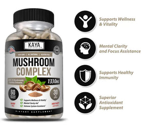 Mushroom Complex with Lion's Mane, Reishi, & Shiitake: A Powerful Blend for Immune Support & Cognitive Health 