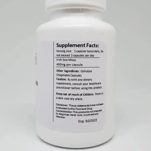 Organic Irish Sea Moss Capsules Personal Health Shop