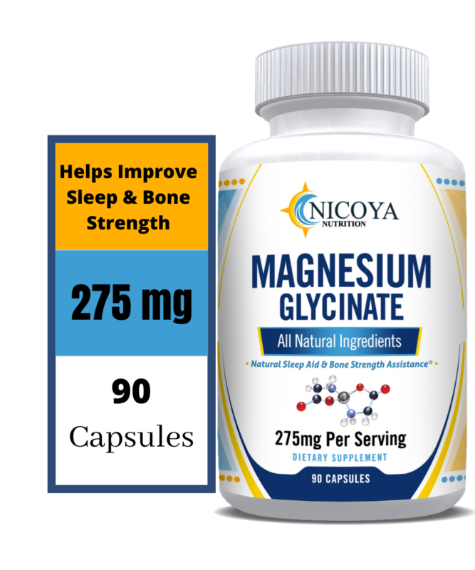 Magnesium Glycinate For Improved Sleep, Stress & Anxiety Relief (275MG)
