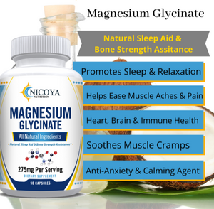 Magnesium Glycinate For Improved Sleep, Stress & Anxiety Relief (275MG)