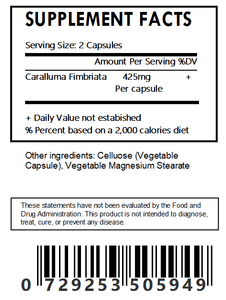 Caralluma Fimbriata Capsules - 500mg Each - Natural Weight Loss Diet